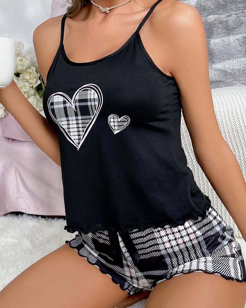 Suspender Printed Pajama Set Suspender Printed Pajama Set
